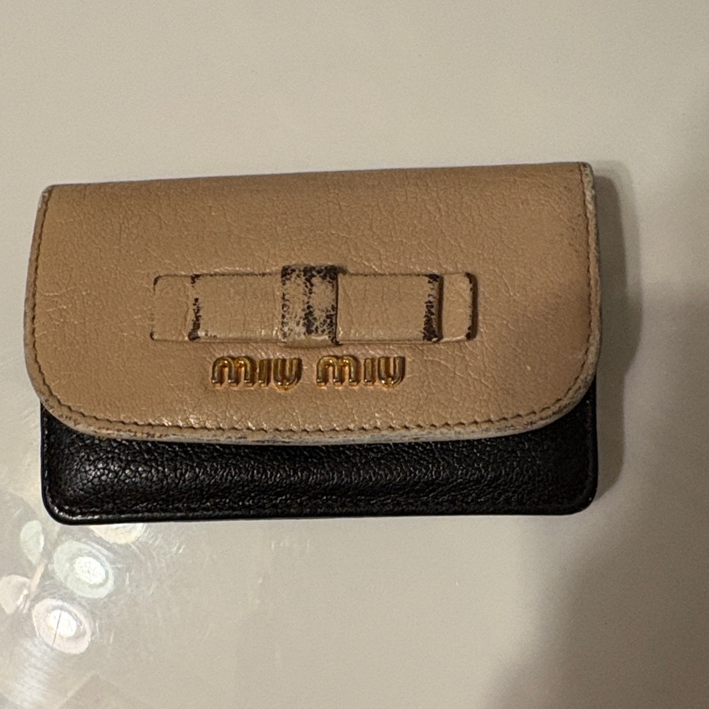 Miu Miu Beige and Black Card Holder
